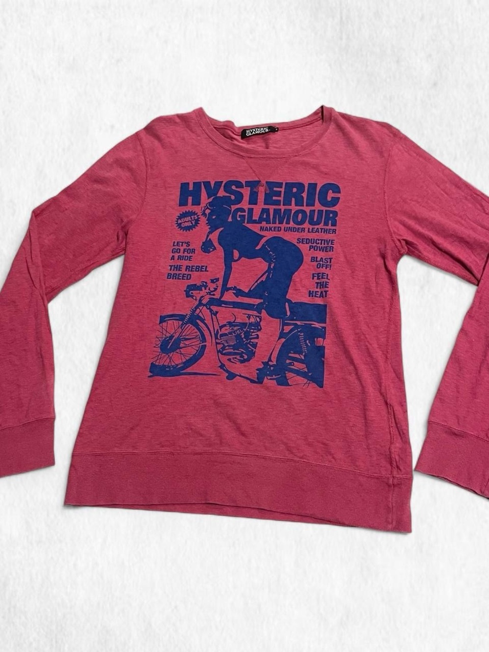 Hysteric Glamour Fuchsia Long-Sleeve Graphic Long Sleeve Motorcycle Girl